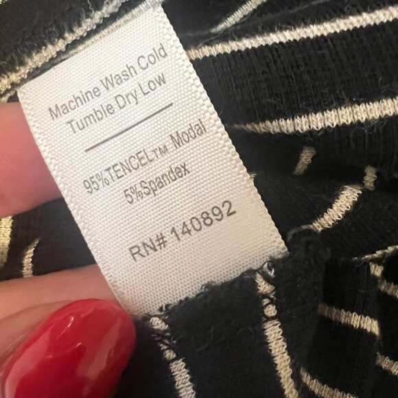 Marine Layer Long Sleeve Striped Ribbed Top (S) - Picture 6 of 14